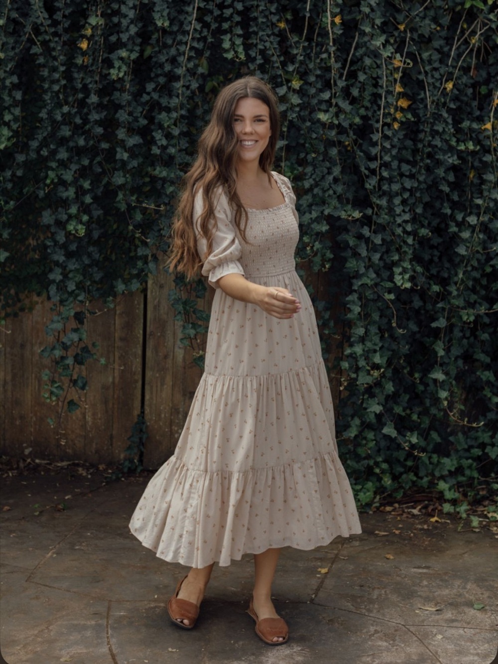 Neuflora Ashland Dress in Vintage Flora!
Smocked Midi